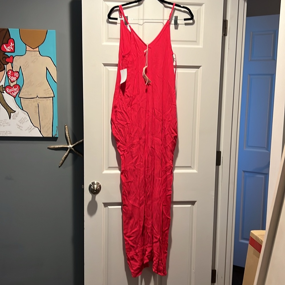 Lovestitch Gauze Maxi Dress Hot Pink S-M - Picture 4 of 5